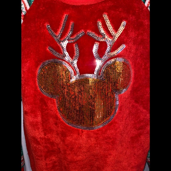 Disney Mickey Mouse Reindeer Christmas Girls Sweater Size L  (11-13) - Picture 3 of 8